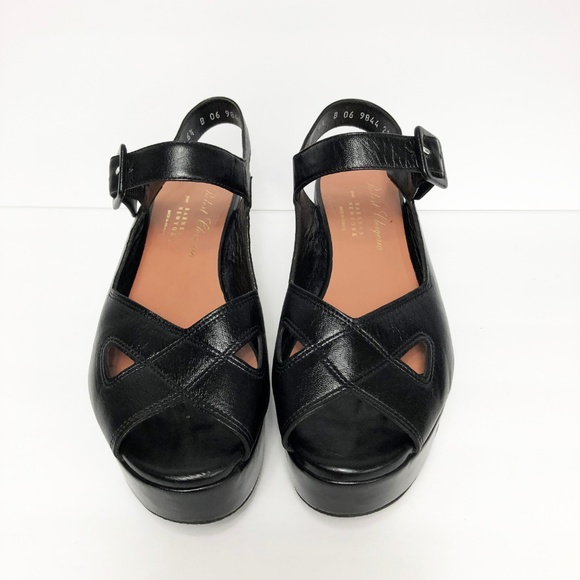 Robert Clergerie Black Leather Platform Sandals - Picture 3 of 7